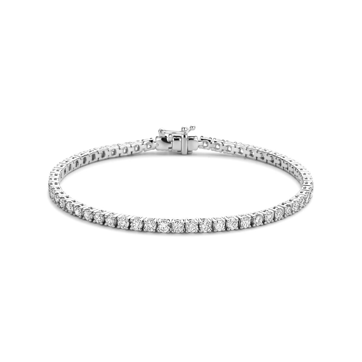 Bransoletka tenisowa z białego złota 14k z diamentami o łącznej wadze 4,00 ct.
