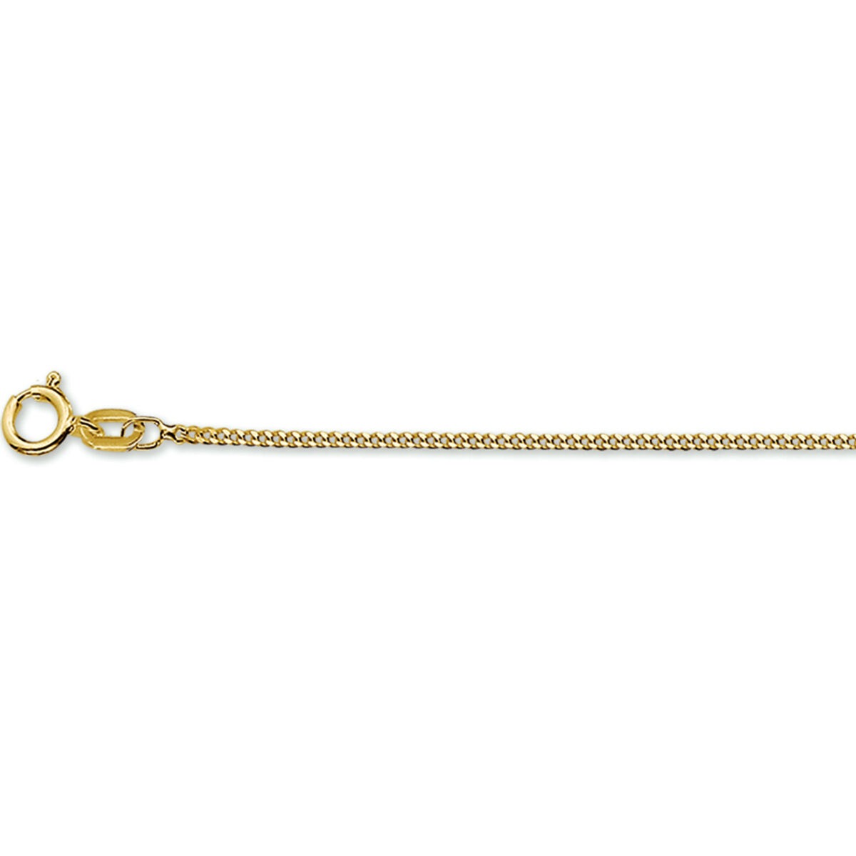 14k geelgouden damesarmband met geslepen gourmette schakels en een karabijnsluiting.
