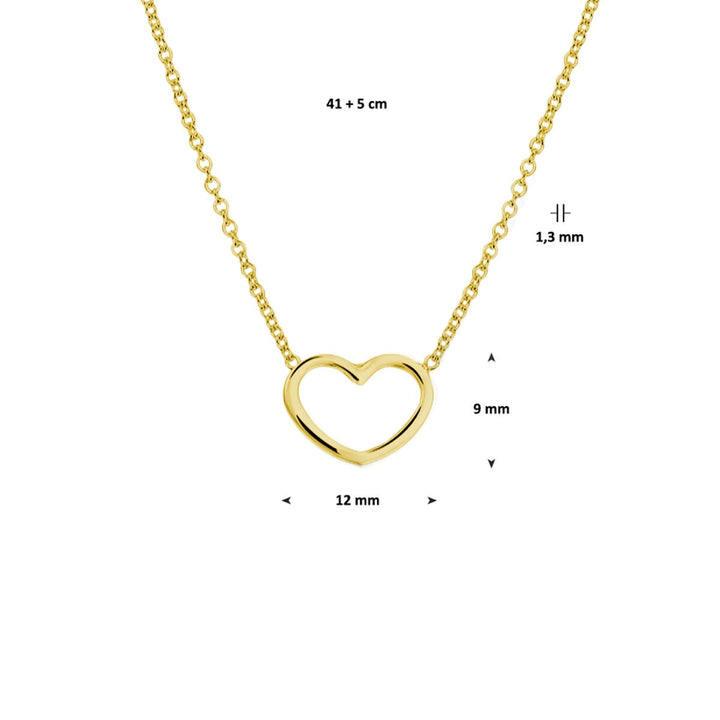 Verguld zilveren hartcollier – symbool van liefde in goudkleur