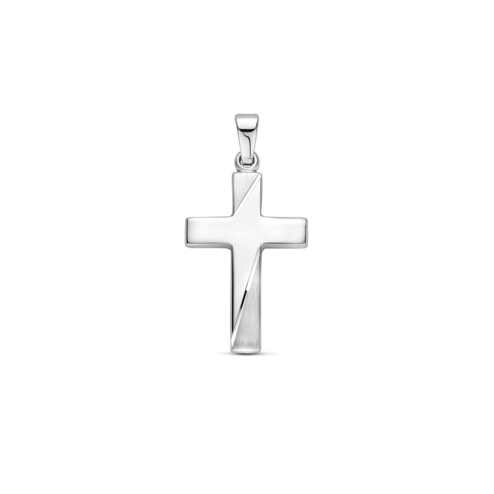 Zilveren kruis hanger – gerhodineerd 925 zilver met luxe drielaagse afwerking