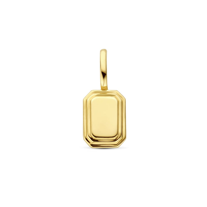 14k geelgouden graveerhanger – elegant en persoonlijk in miniatuurformaat