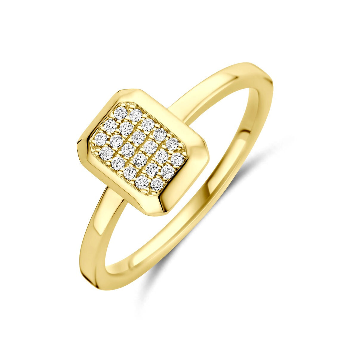 Złoty damski pierścionek 14k z diamentem 0.10ct