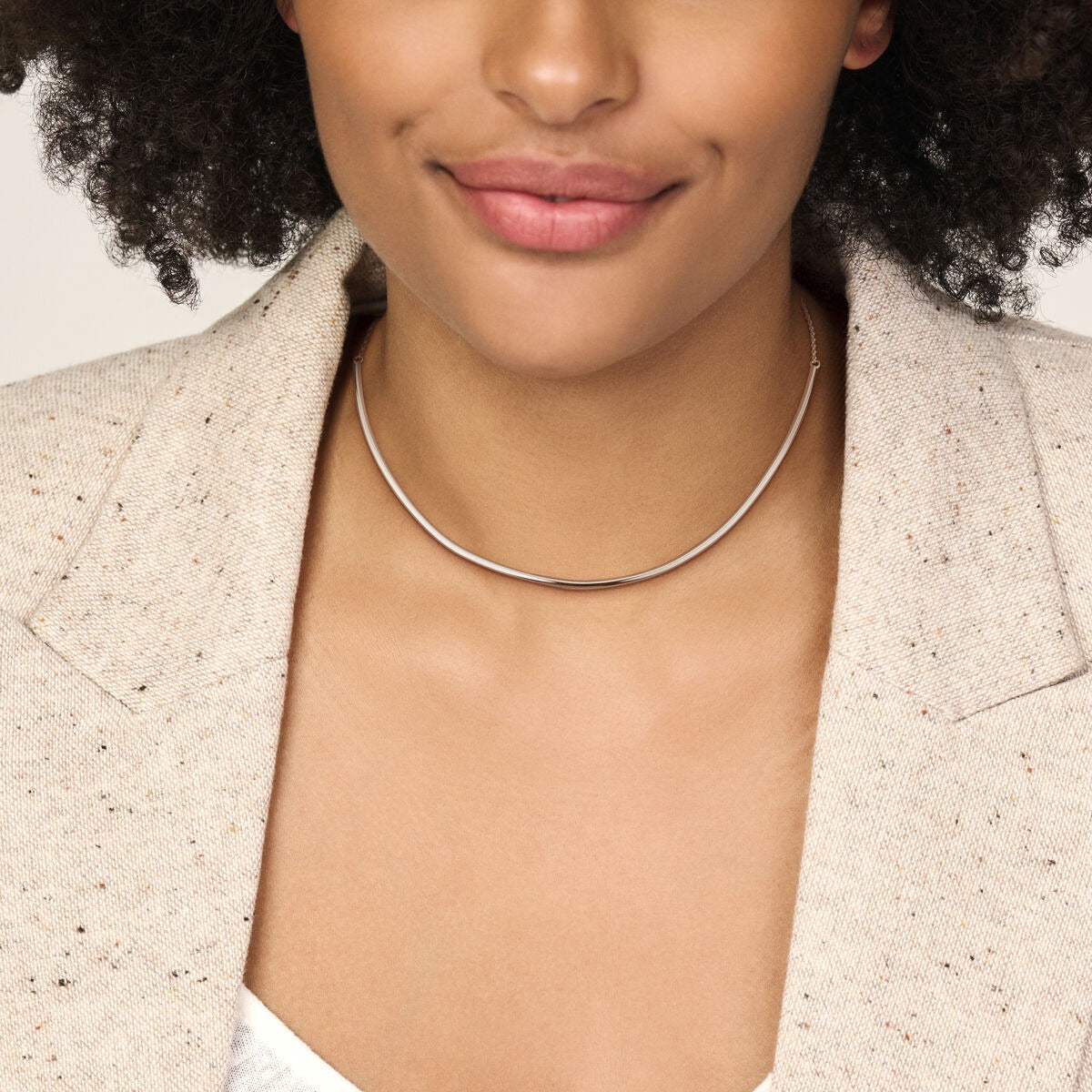 Gerhodynowany srebrny damski naszyjnik 2,5 mm 38,5 + 5 cm
