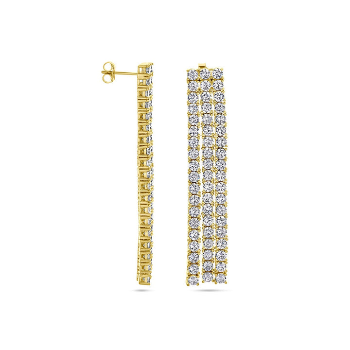 Verguld zilveren oorhangers dames met zirkonia – goudkleurig 60 mm