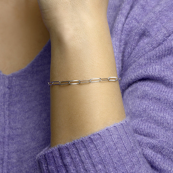 Zilveren paperclip armband – gerhodineerd 925