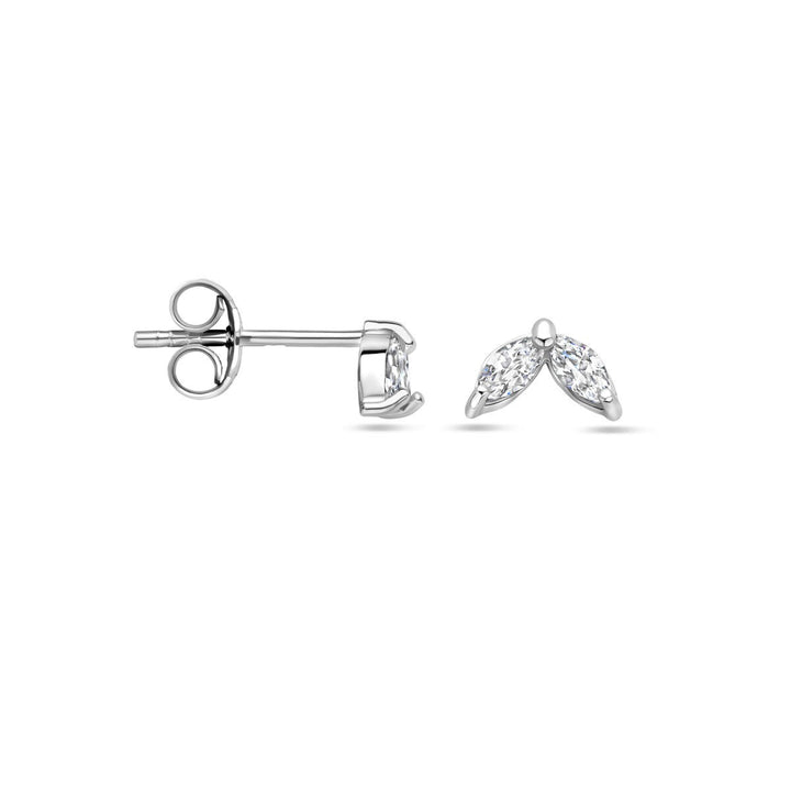 Zilveren oorknopjes met zirkonia – gerhodineerd 925 zilver