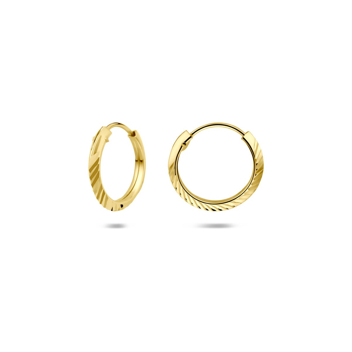 Złote kolczyki koła 14k z zapięciem na zawias – 1,5 mm