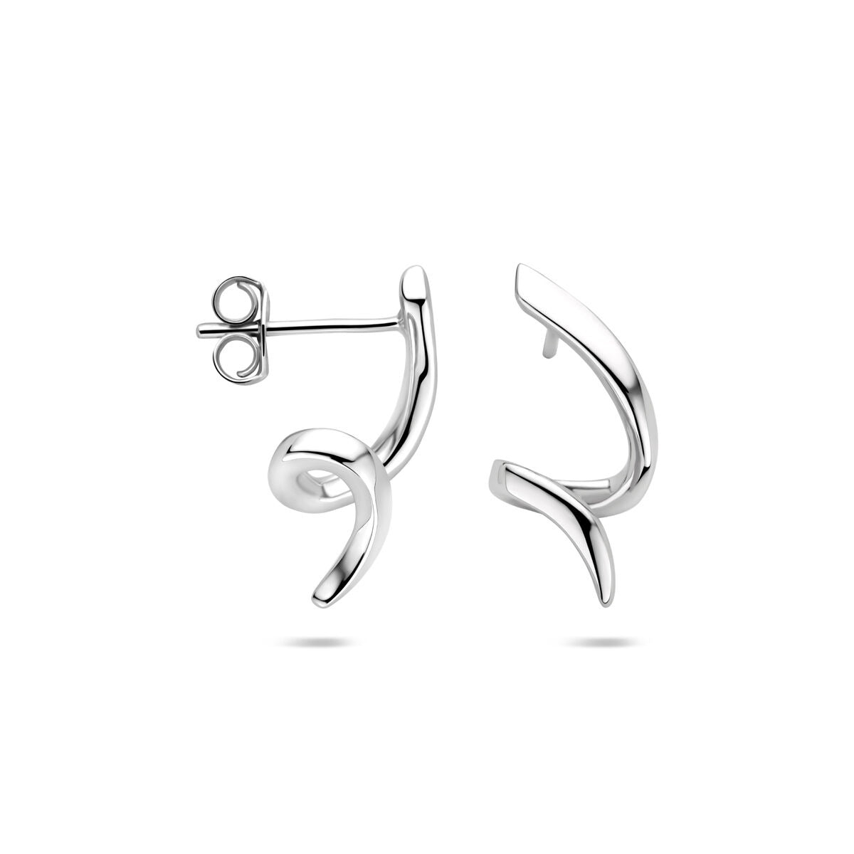 Srebrne kolczyki wkrętki skręcone – rodowane 925 srebro, 18 x 9 mm