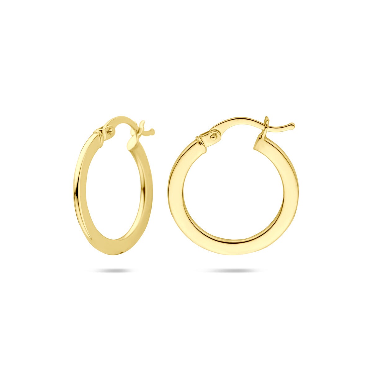 14k żółte złoto kolczyki koła – 21 x 1 mm