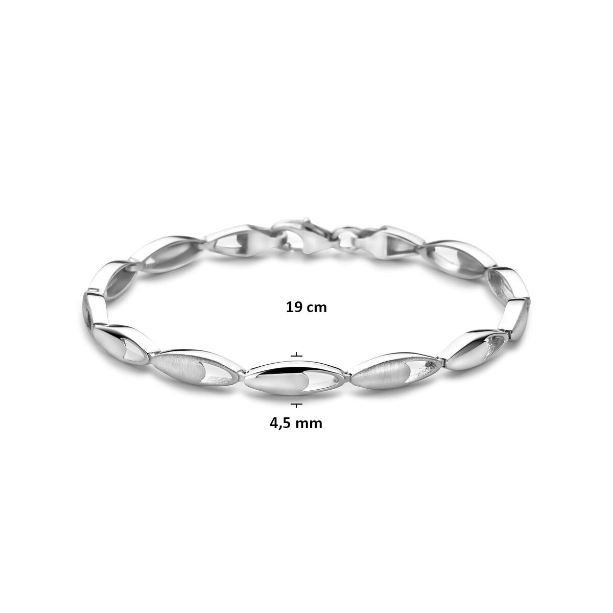 Srebrna damska bransoletka – rodowana 925 srebro 4,5 mm 19 cm