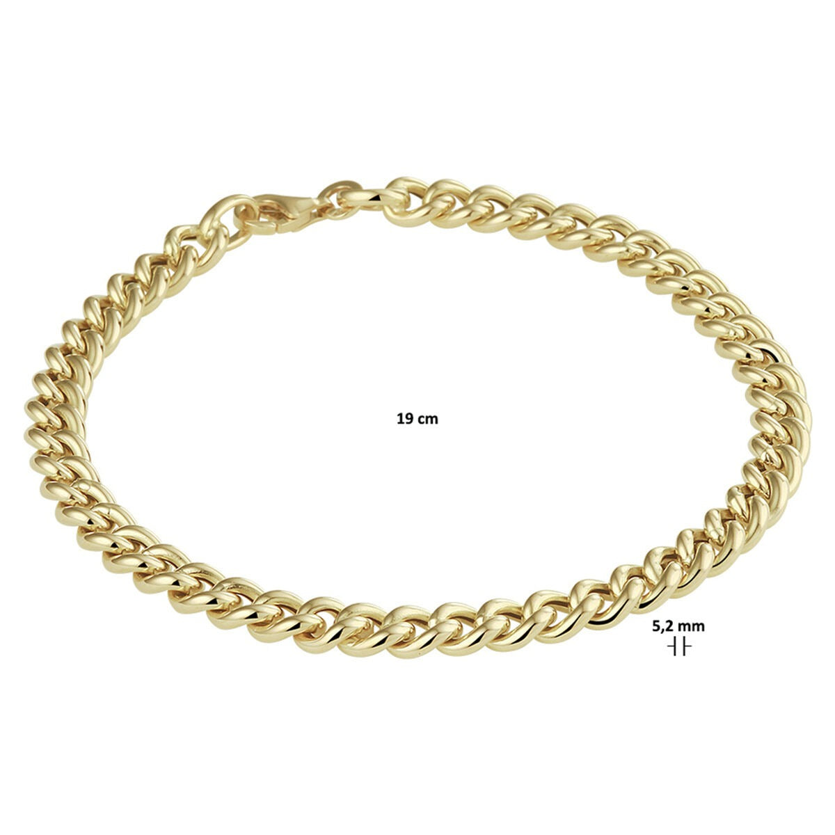 bransoletka gourmet 14k żółte złoto – damska 5,2 mm 19 cm