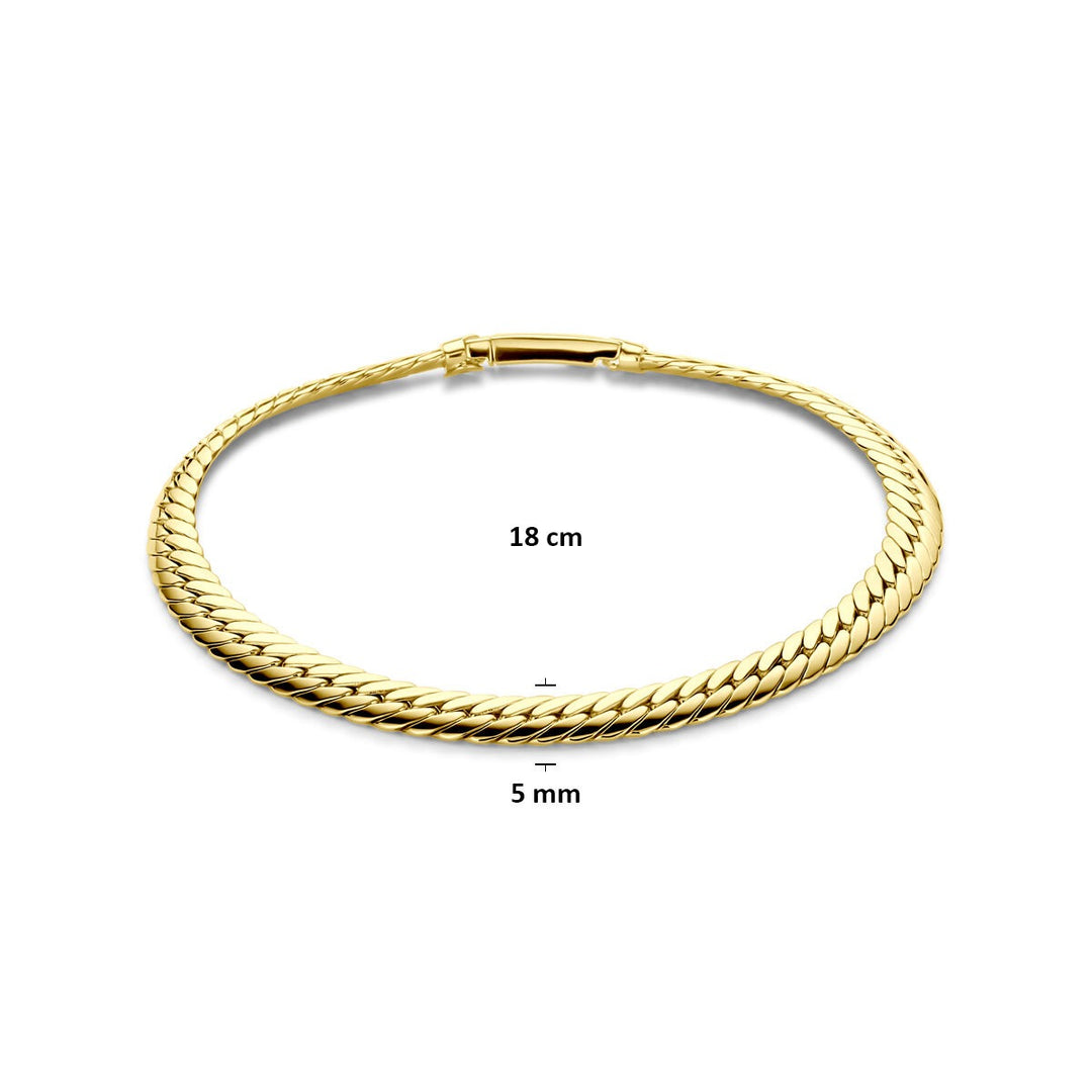 Gouden dames armband 14k gourmet schakel