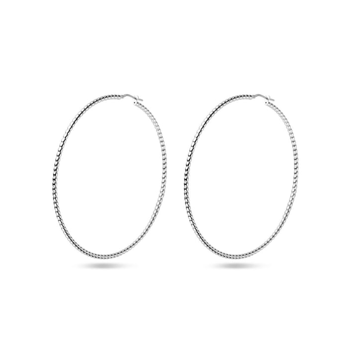 Zilveren oorringen – gerhodineerd 925 zilver, 75 mm