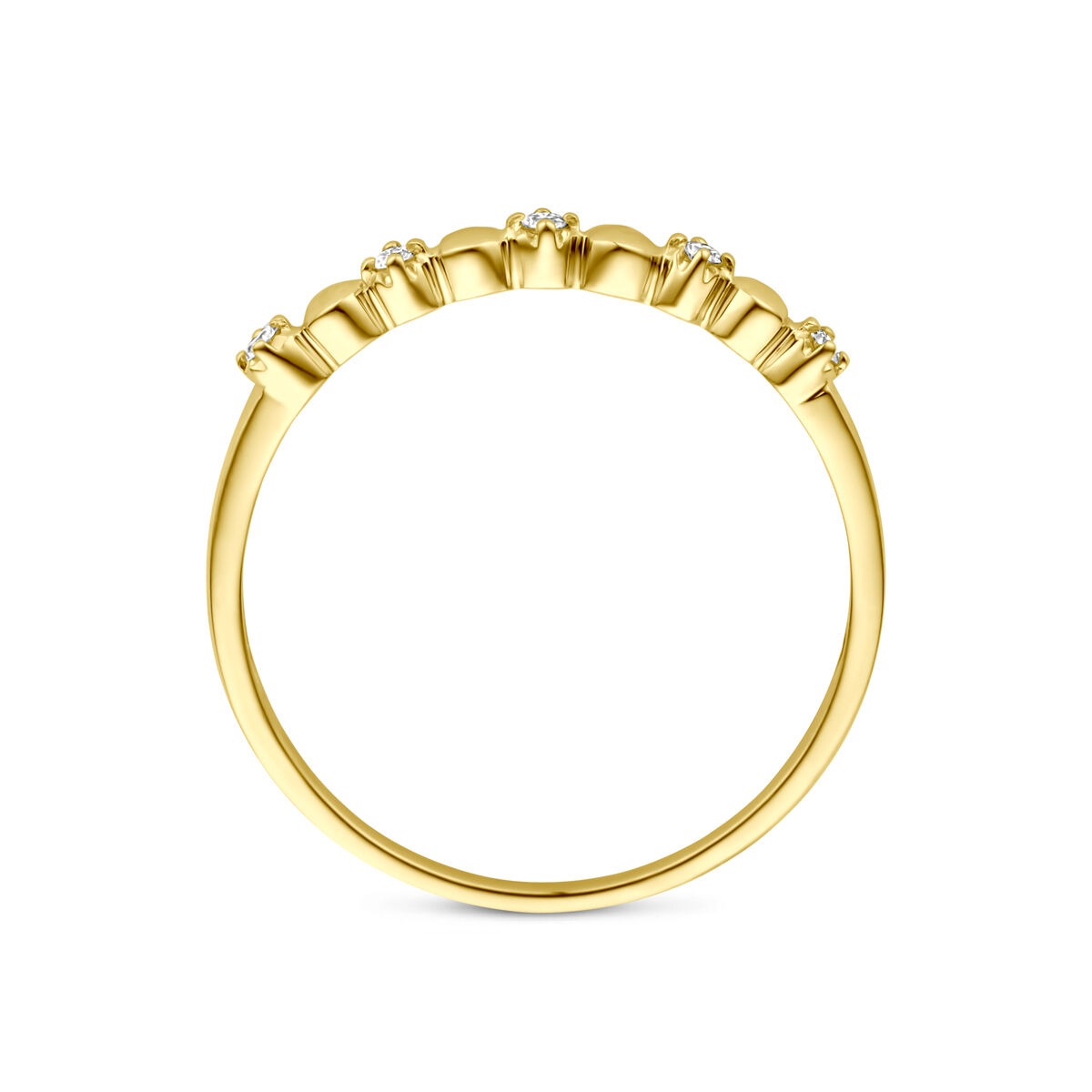 14k złoty damski pierścionek z diamentem – 0.05 ct, 2 mm