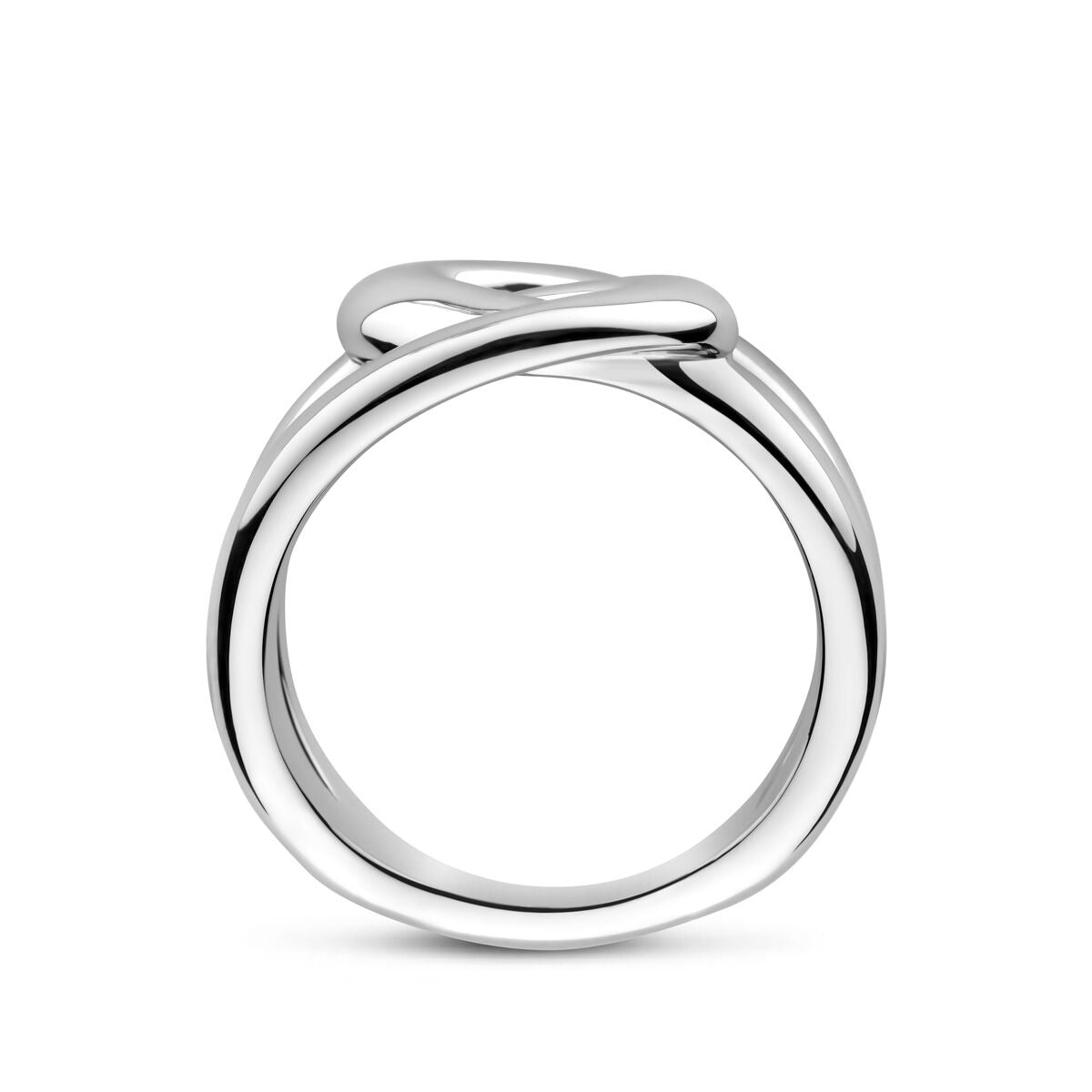 Srebrny damski pierścionek – Rodowany 925 srebro, 12 mm szerokości