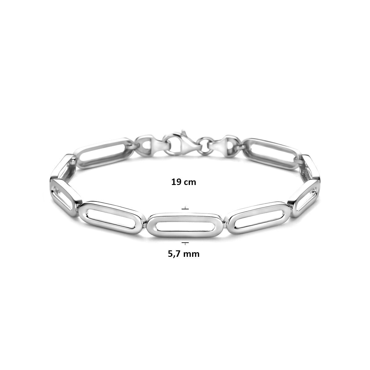 Srebrna damska bransoletka – rodowana 925 srebro 5,7 mm 19 cm