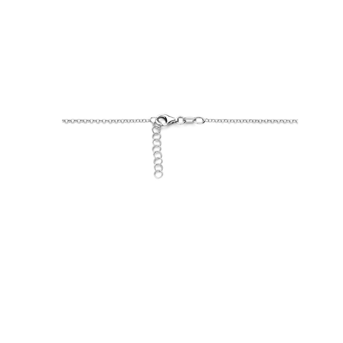 Srebrny dziecięcy naszyjnik z serduszkiem – rodowany 925 srebro 34 + 2 cm