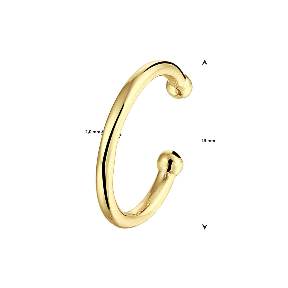 Pozłacany srebrny earcuff – nowoczesny akcent w kolorze złota