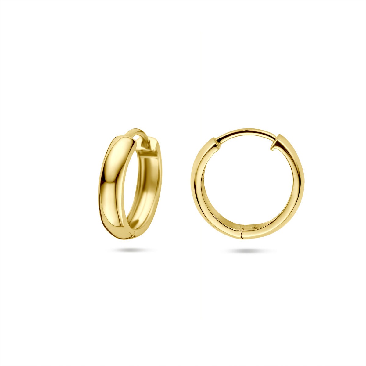 Złote kolczyki koła 14k – 15 x 3,5 mm