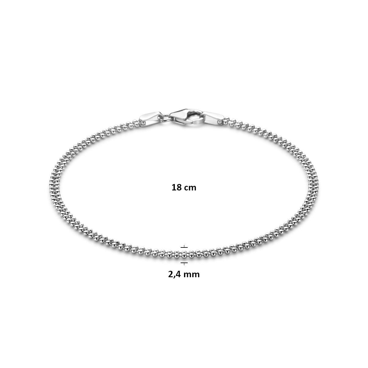 Srebrna damska bransoletka 18 cm 2,4 mm