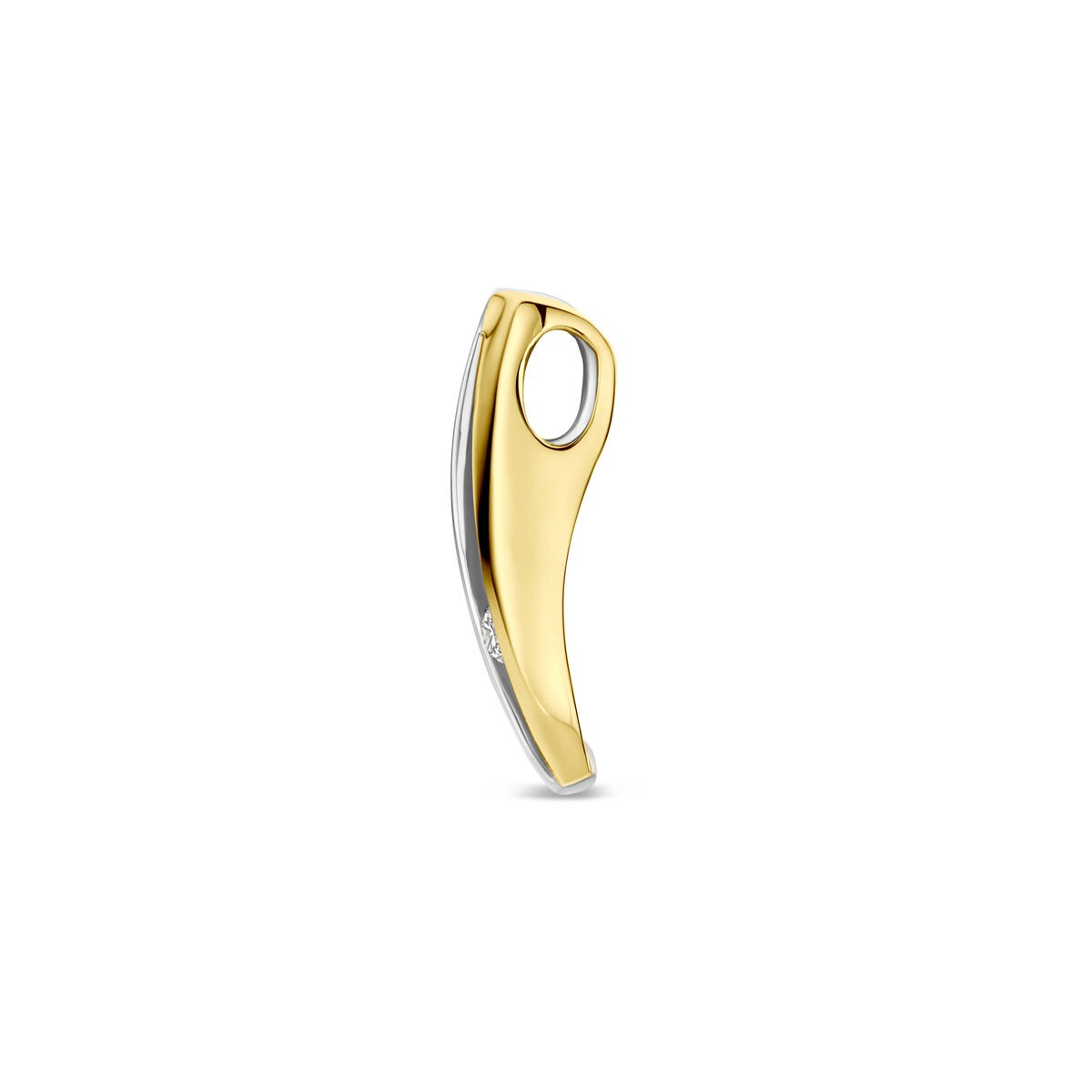 wisiorek diament lab grown 0.04ct f vs 18 mm 14K bicolor złoto żółte/białe