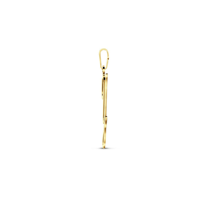 14k geelgouden hanger lettervorm – 30x21,5mm