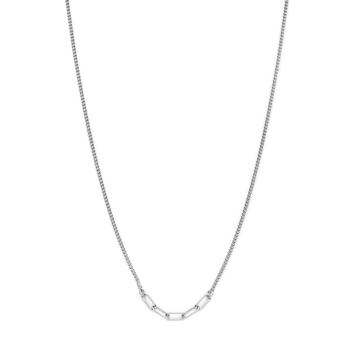 Zilveren collier – gerhodineerd 925 zilver met dubbele schakeldikte