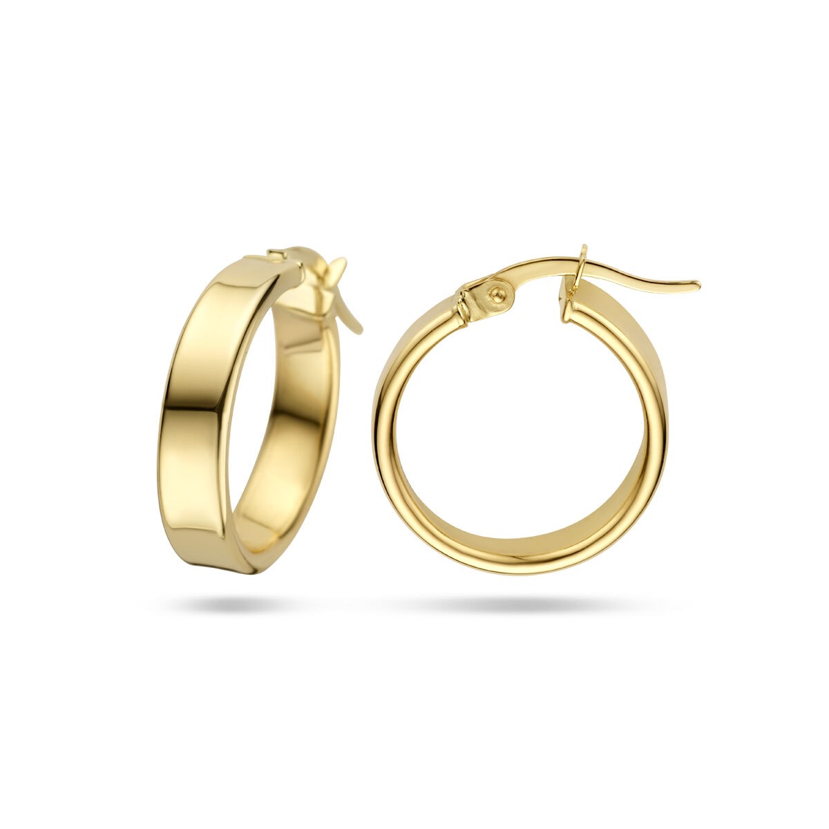14k żółte złoto kolczyki koła z grubością 4 mm