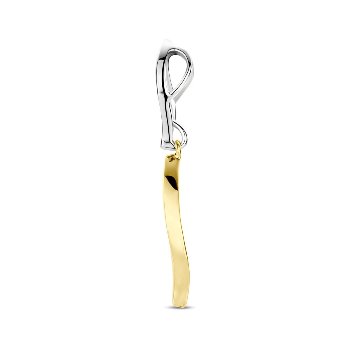wisiorek poli/mat diament 0.09ct h si 31 mm 14K bicolor złoto żółte/białe