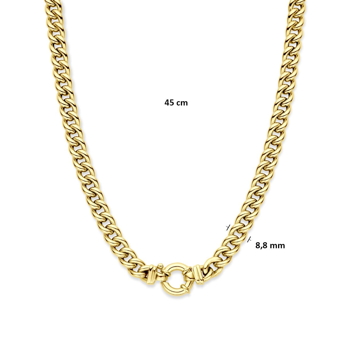 Złoty naszyjnik gourmette – 14k, 9 mm