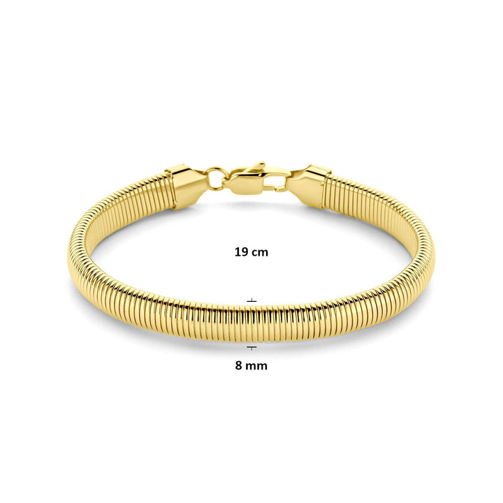 Goudkleurige stalen armband met 8mm schakel en karabijnsluiting