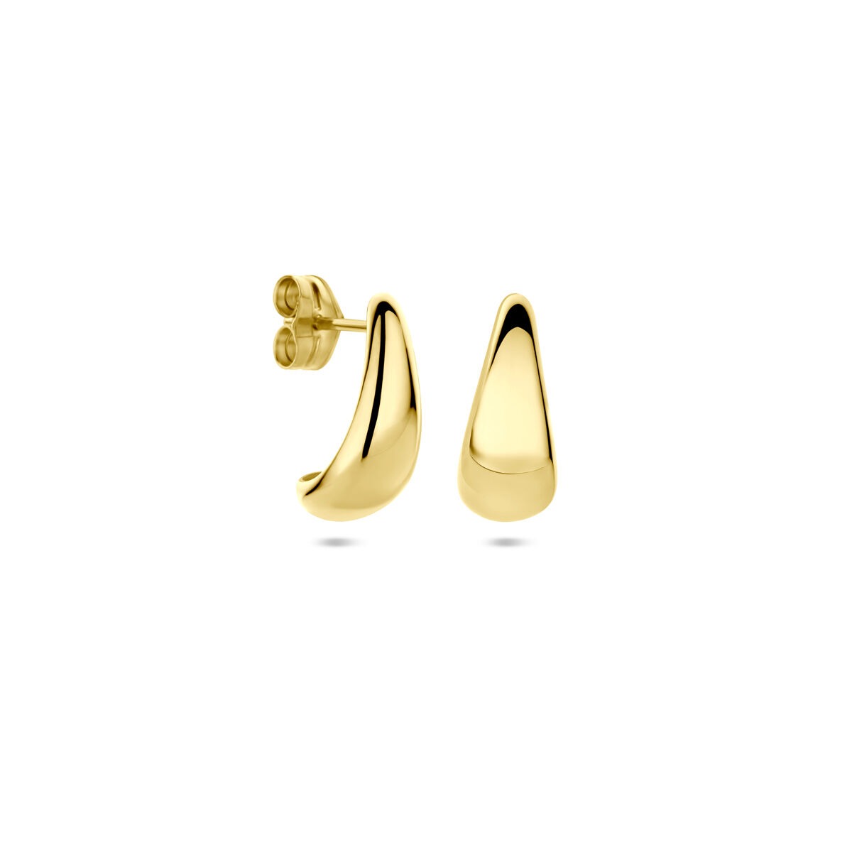 14k żółte złoto damskie kolczyki – kształt kropli 13 mm