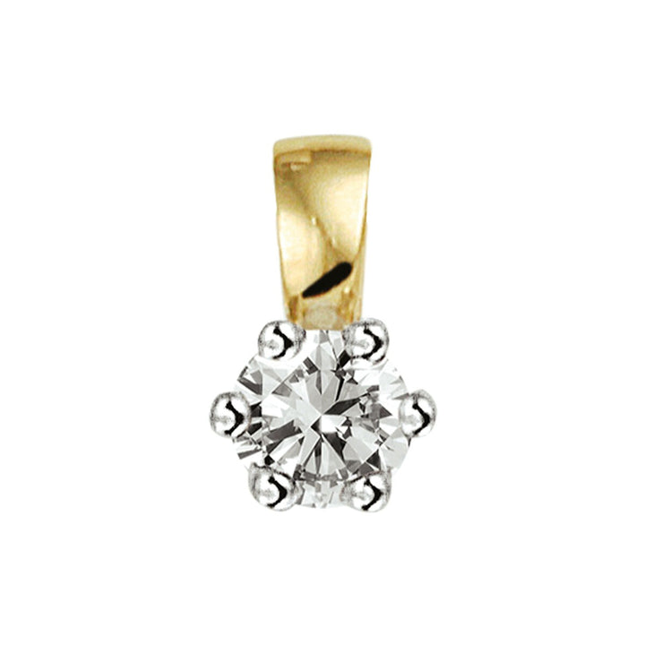 14k bicolor gouden hanger met diamant – geel- en witgoud