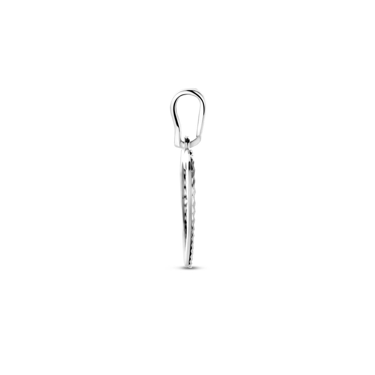 Srebrny wisiorek damski – rodowany 925 srebro, w kształcie serca 18 mm