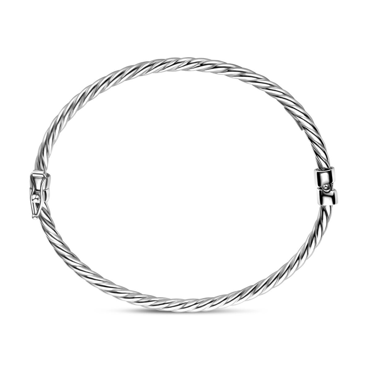 Srebrna bransoletka bangle skręcona – rodowana 925