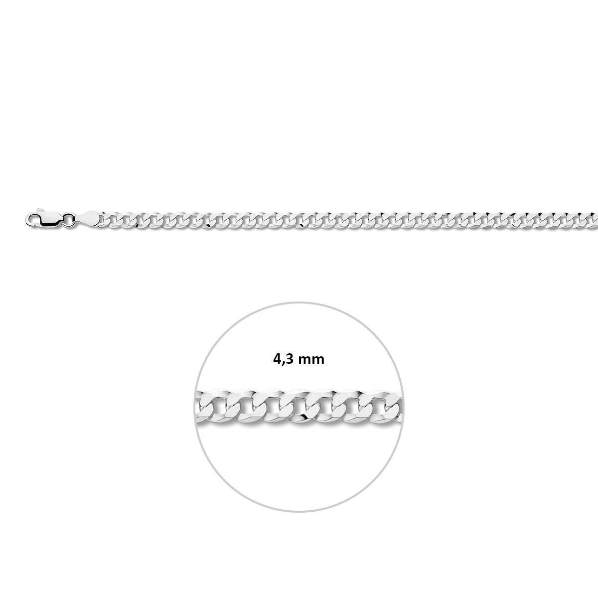 gourmette 6 boków szlifowanych 4,3 mm srebro rodowane