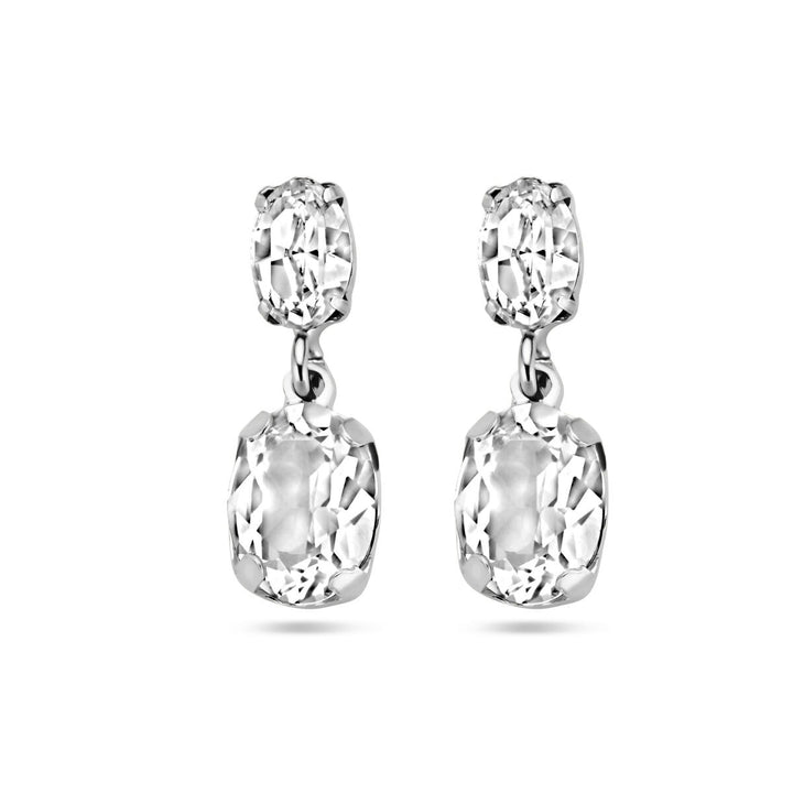Gerhodineerd zilveren oorhangers met Swarovski kristal