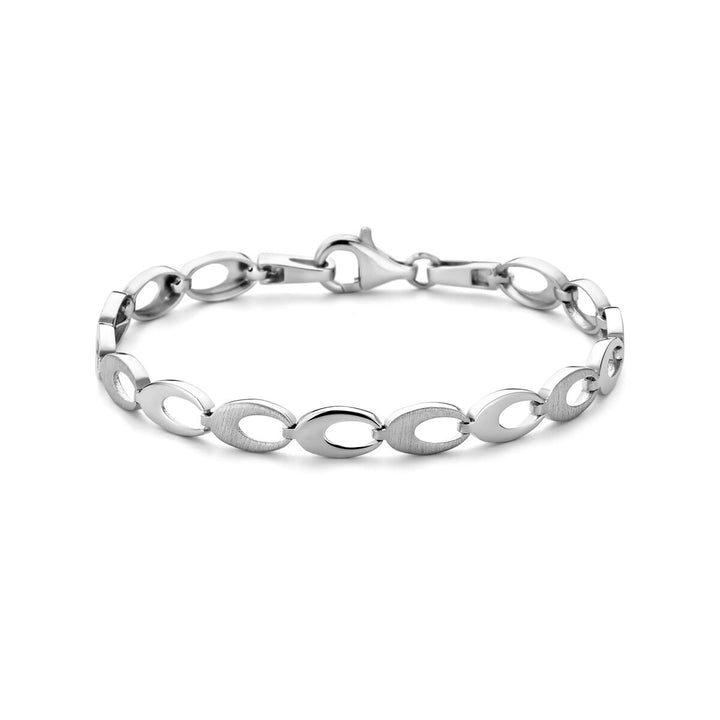 Zilveren armband – gerhodineerd 925 zilver met fantasie schakel