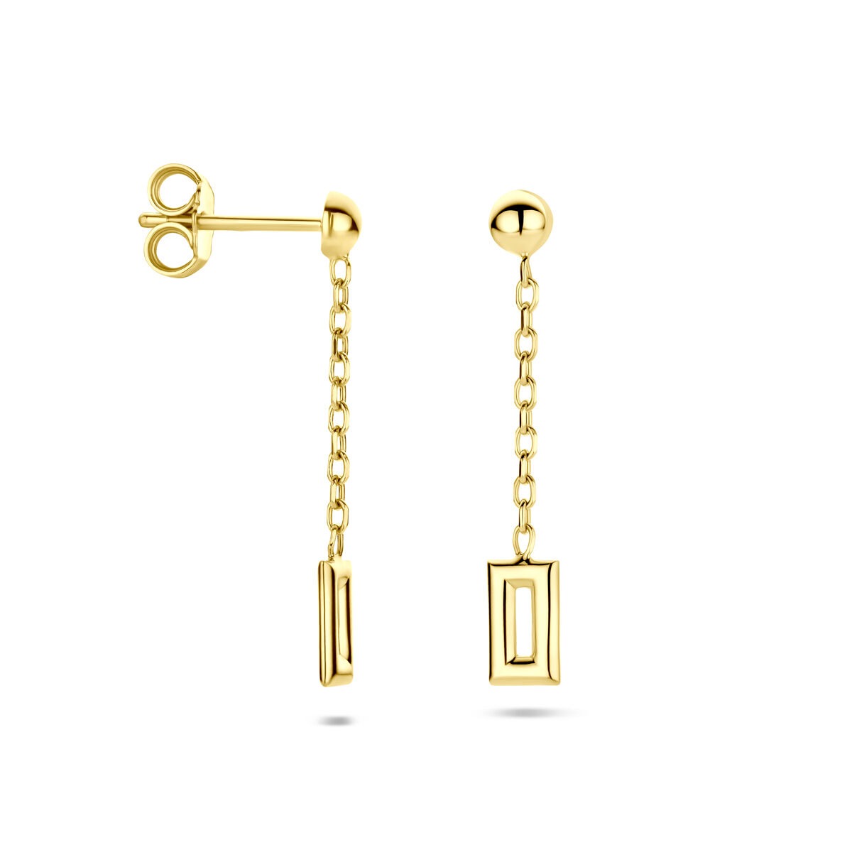 14k żółte złoto damskie kolczyki – 28 mm