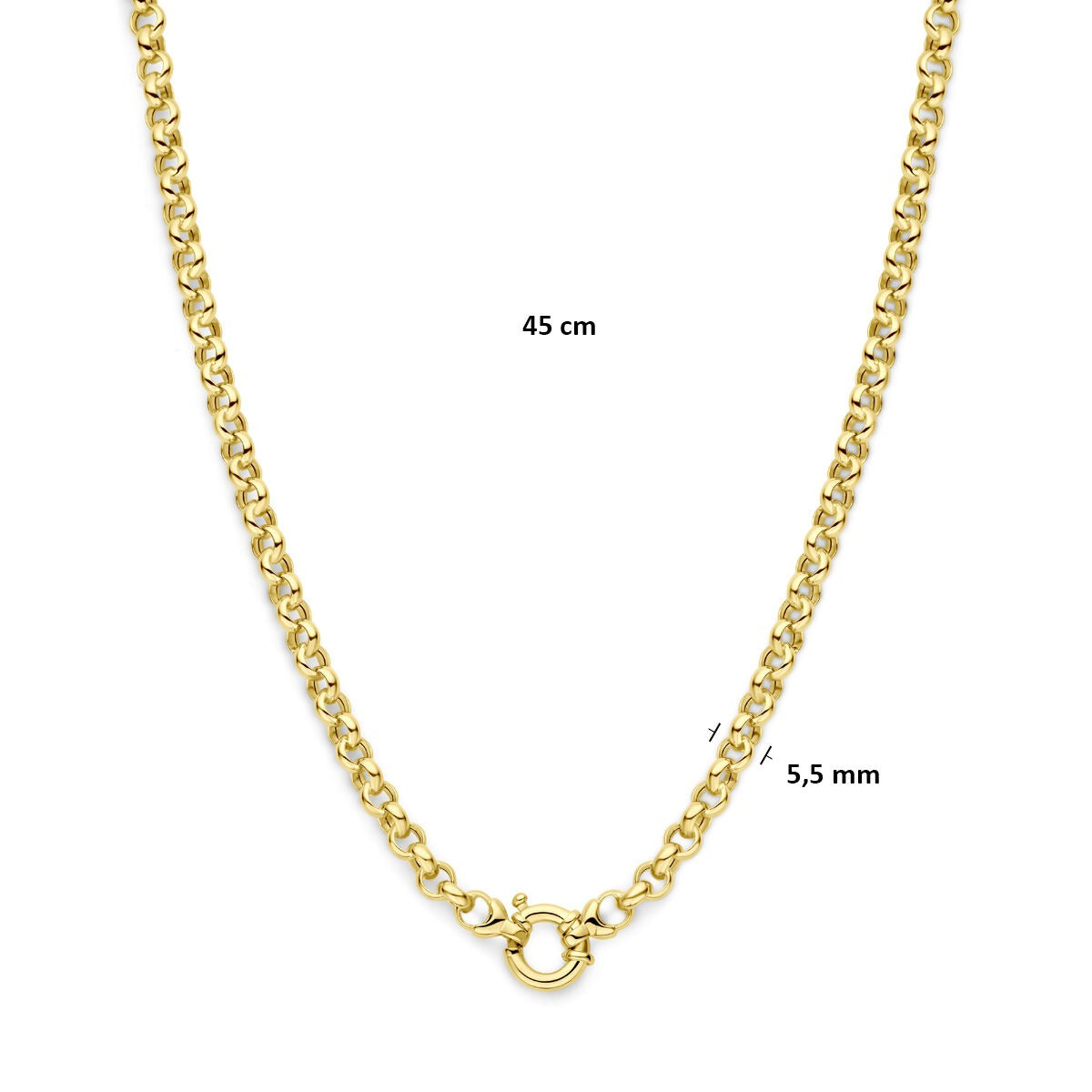 Złoty naszyjnik jasseron – 14k, 5.5 mm