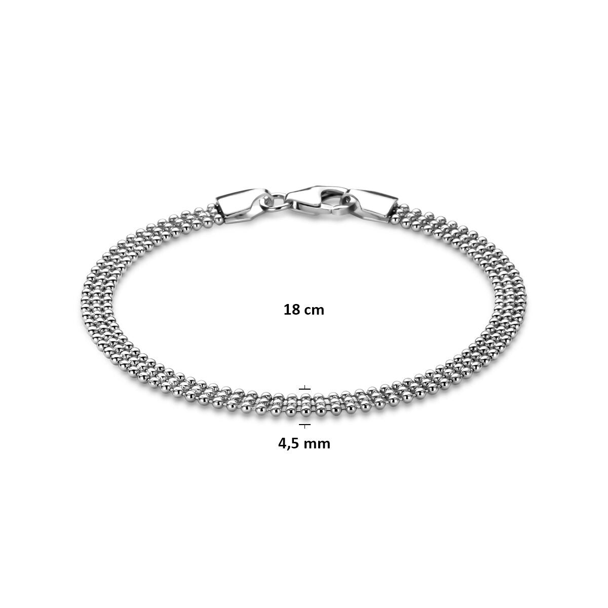 Srebrna damska bransoletka – Rodowana 925 srebro 4,5 mm 18 cm