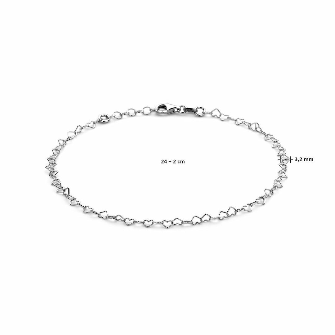 Zilveren enkelbandje – gerhodineerd met karabijnsluiting