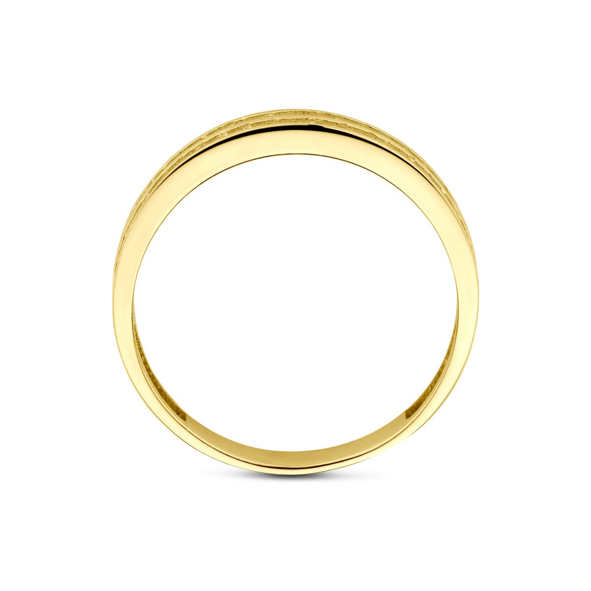 14k żółte złoto pierścionek z cyrkonią – obrączka, 3.5 mm szerokości