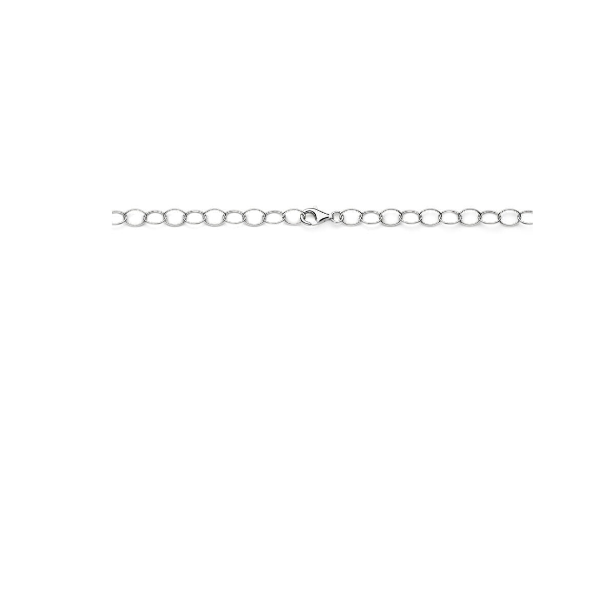Srebrny naszyjnik rodowany 925 z szerokimi ogniwami kotwicy – 11 mm 45 cm