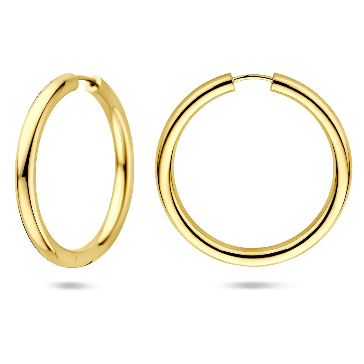 Pozłacane srebrne kolczyki koła 925 – 39 mm