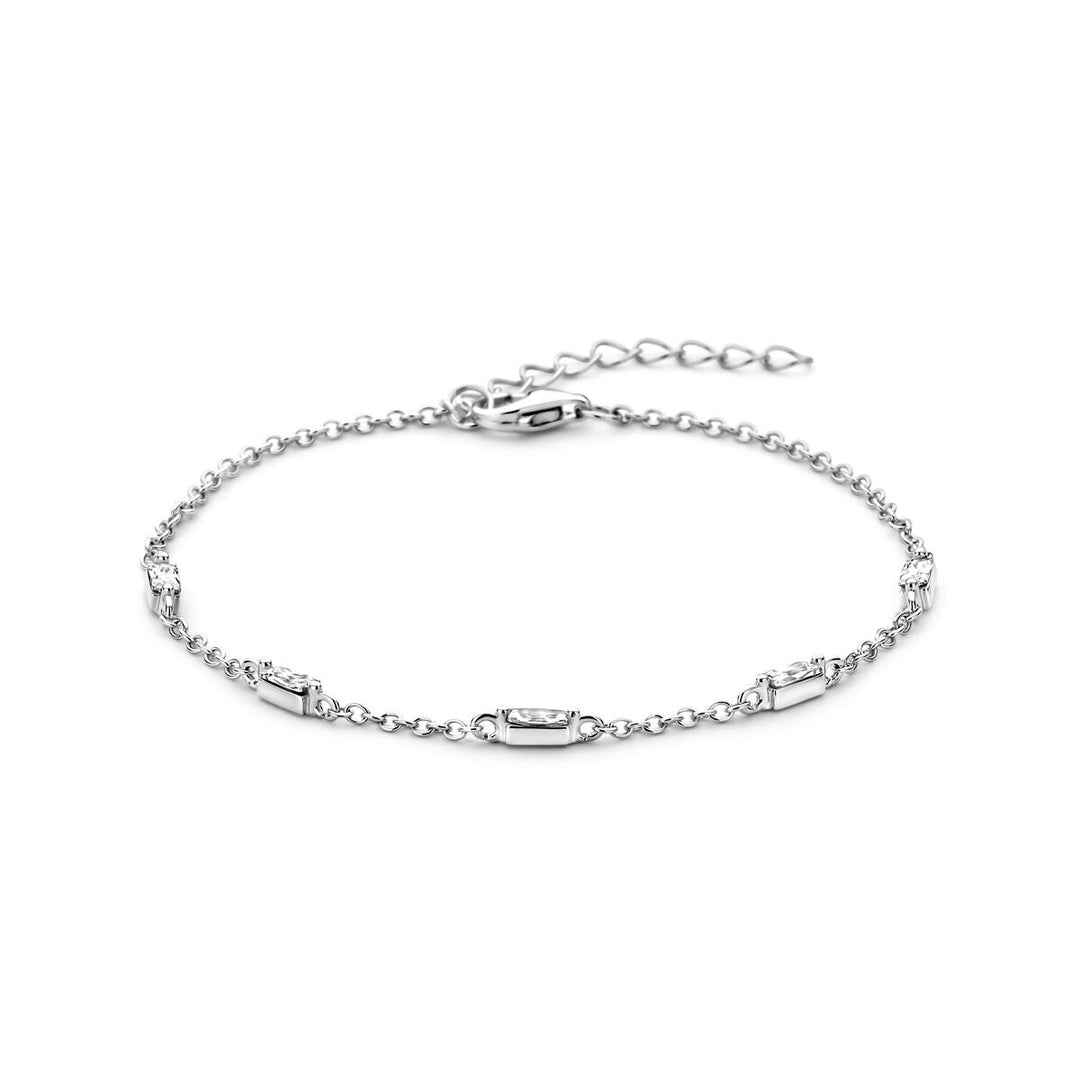 Zilveren armband met zirkonia – gerhodineerd 925 zilver