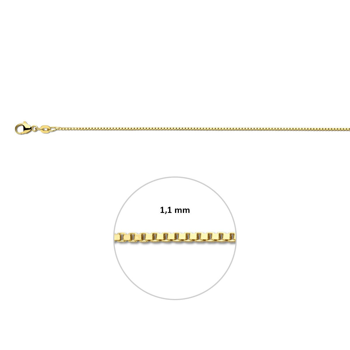 14k żółte złoto bransoletka z ogniwem weneckim – 1.1mm