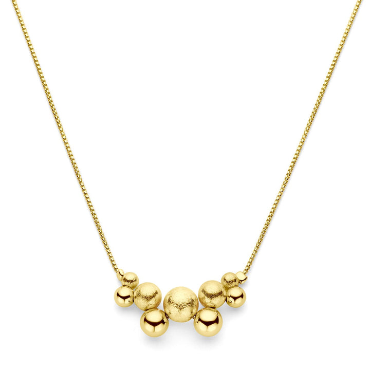 Verguld zilveren bolletjes collier – geelgoud op 925 zilver