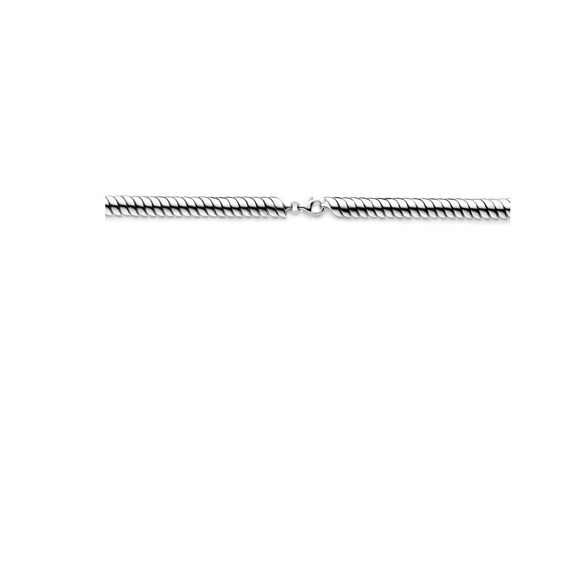 Srebrny damski naszyjnik – ogniwo Omega rodowane srebro 9 mm 45 cm