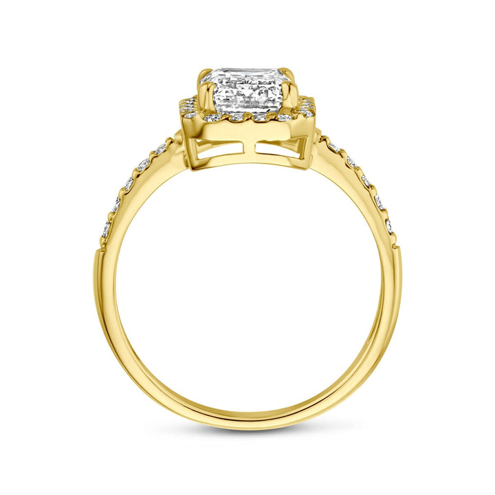 14k geelgouden ring met lab grown diamant